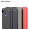 Xiaomi Redmi Note 7 Szilikon Tok Bőrmintázattal TPU Prémium Fekete