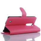 LG K10 Bőrtok Notesz Kártyatartóval Kitámasztható Funkcióval Pink