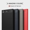 Sony Xperia XZ Premium Tok Szilikon Ütésálló Szálcsiszolt Piros